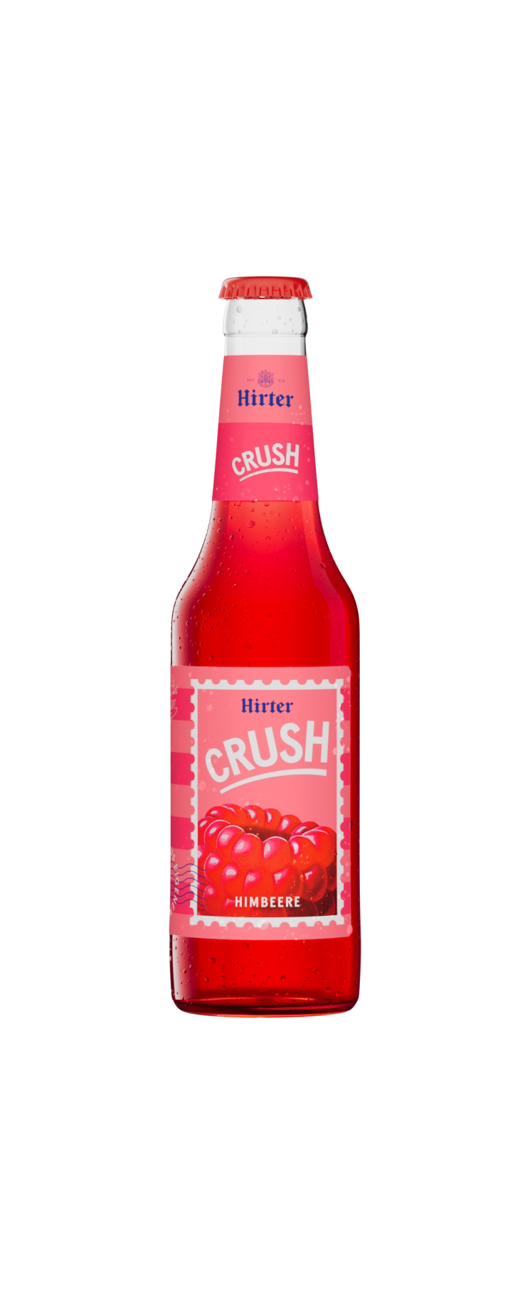 Hirter Crush Himbeere in einer Glas-Flasche