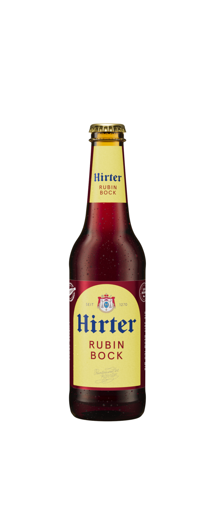 Eine Flasche Hirter Rubin Bock